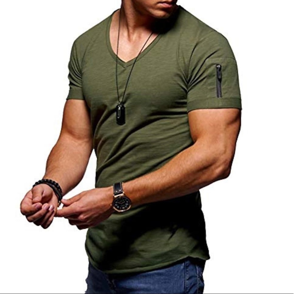 Mens V-neck tee shirt